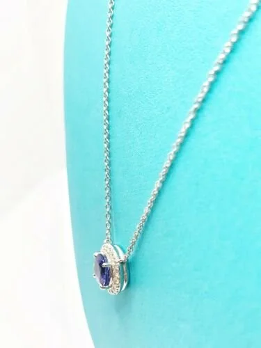Tiffany Co. Tanzanite and Diamond Platinum Pendant Necklace DeWitt s Diamond Gold Exchange